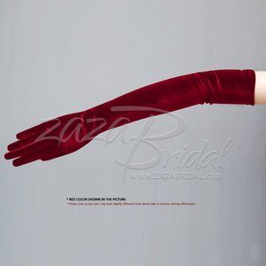 19.5″ Long Stretch Velvet Gloves Slip-On 12BL